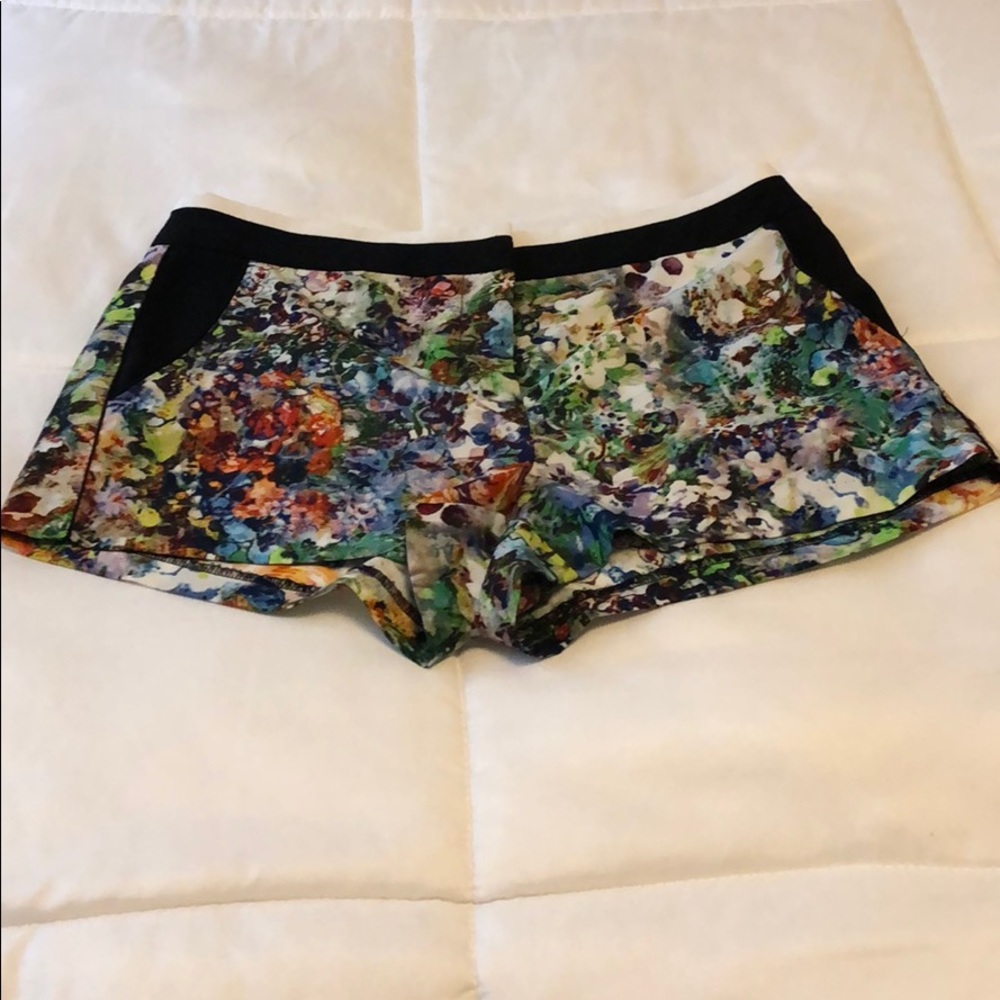 Printed fabric shorts